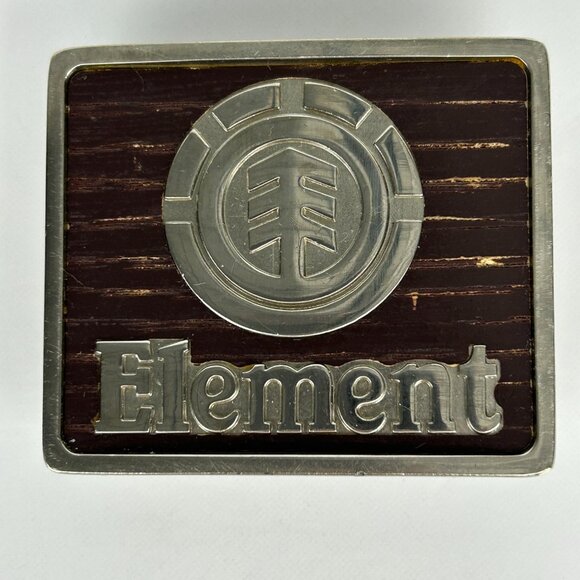 Element Belt Buckle‎ Mens Metal Skateboarding Brown Silver 3"x2.5" - Picture 6 of 6